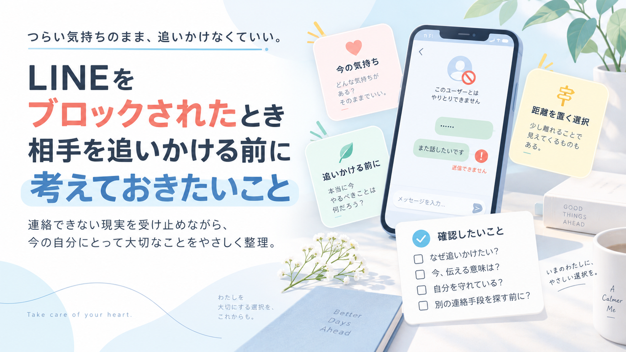 LINEをブロックされたとき｜相手を追いかける前に考えておきたいこと