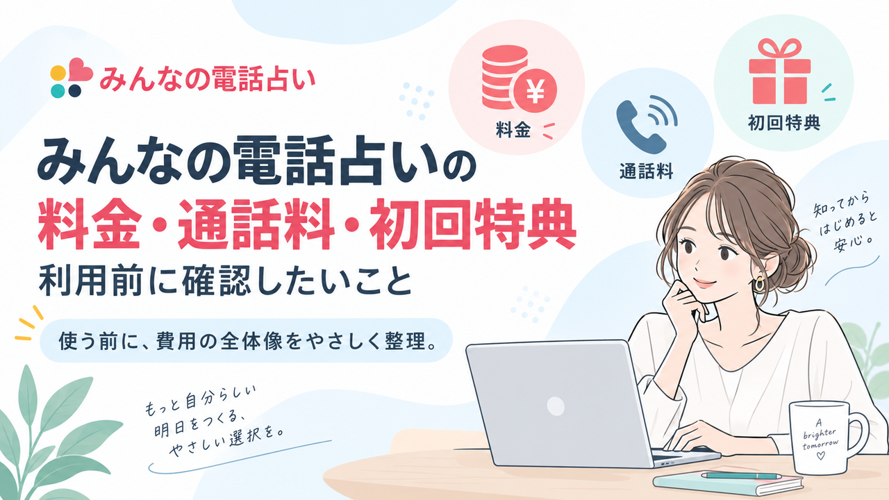 みんなの電話占いの料金・通話料・初回特典｜利用前に確認したいこと