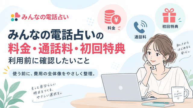 みんなの電話占いの料金・通話料・初回特典｜利用前に確認したいこと