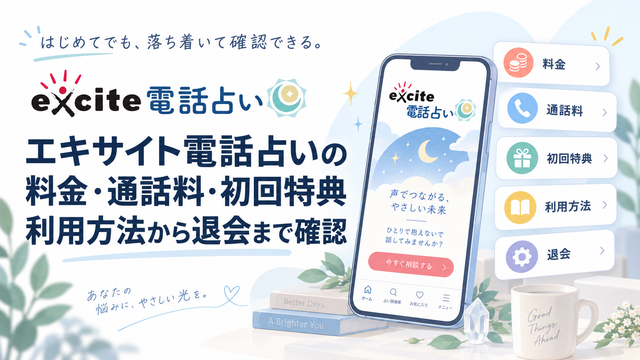 エキサイト電話占いの料金・通話料・初回特典｜利用方法から退会まで確認
