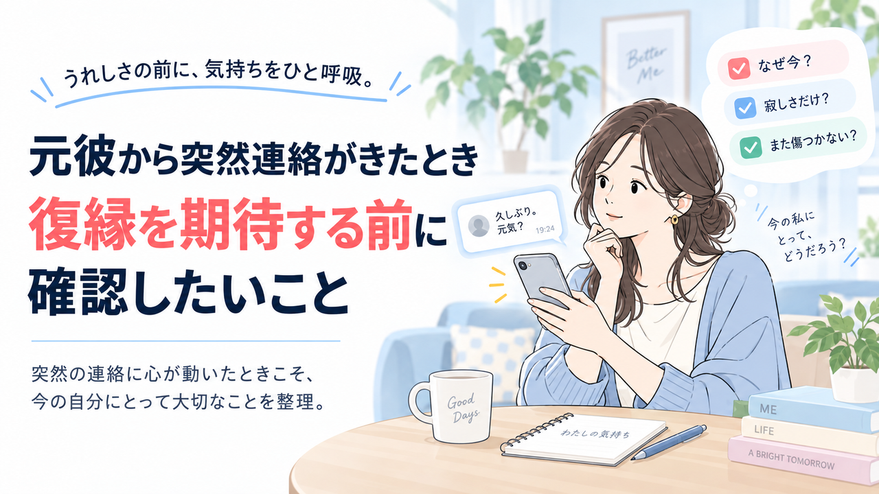 元彼から突然連絡がきたとき｜復縁を期待する前に確認したいこと