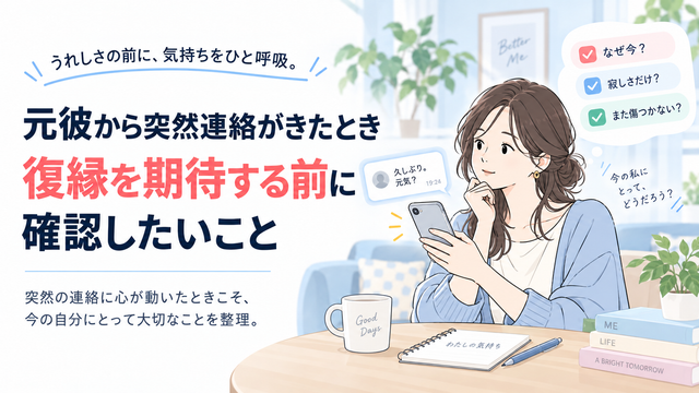 元彼から突然連絡がきたとき｜復縁を期待する前に確認したいこと