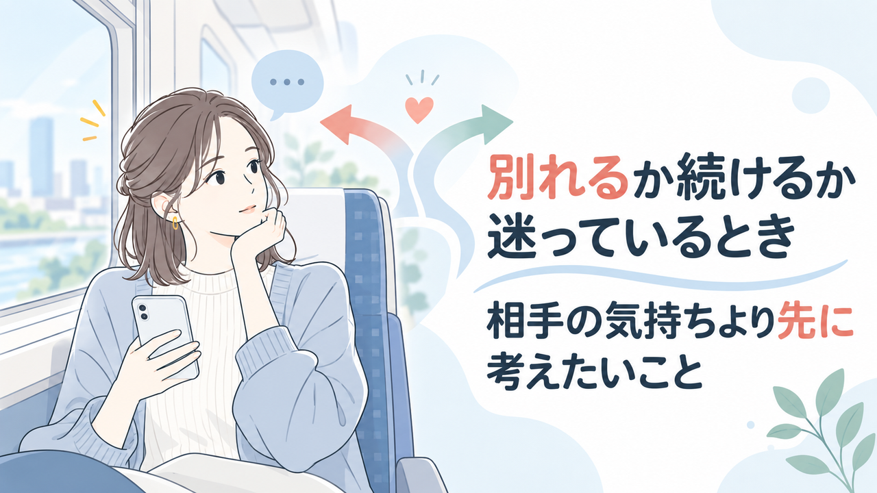 別れるか続けるか迷っているとき｜相手の気持ちより先に考えたいこと