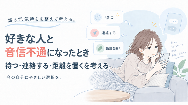 好きな人と音信不通になったとき｜待つ・連絡する・距離を置くを考える