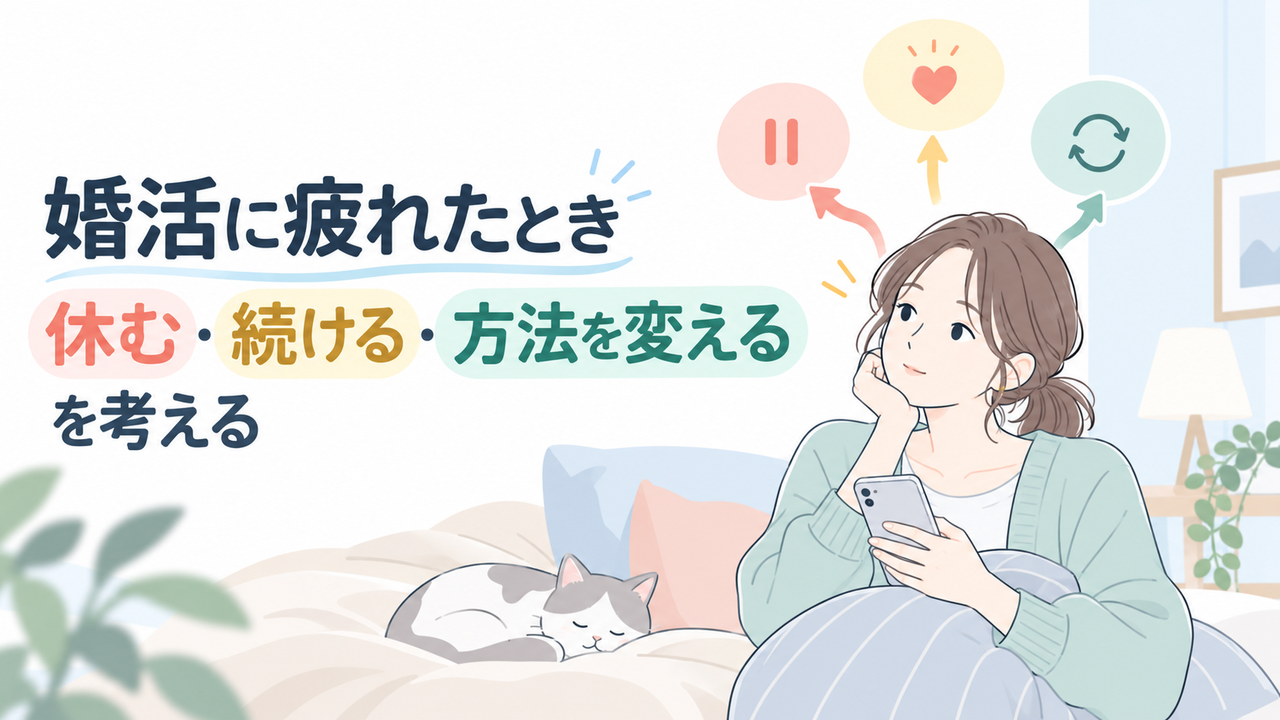 婚活に疲れたとき｜休む・続ける・方法を変えるを考える