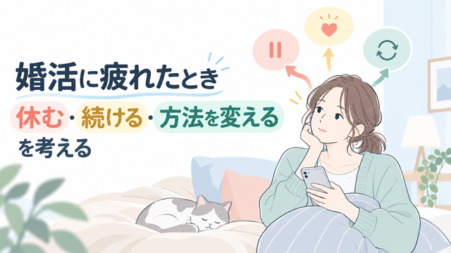 婚活に疲れたとき｜休む・続ける・方法を変えるを考える