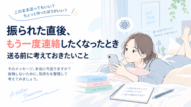 振られた直後、もう一度連絡したくなったとき｜送る前に考えておきたいこと