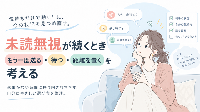 未読無視が続くとき｜もう一度送る・待つ・距離を置くを考える