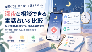 深夜に相談できる電話占いを比較｜受付時間・待機状況・料金の確認方法