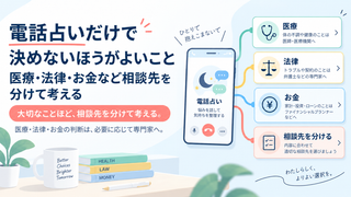 電話占いだけで決めないほうがよいこと｜医療・法律・お金など相談先を分けて考える