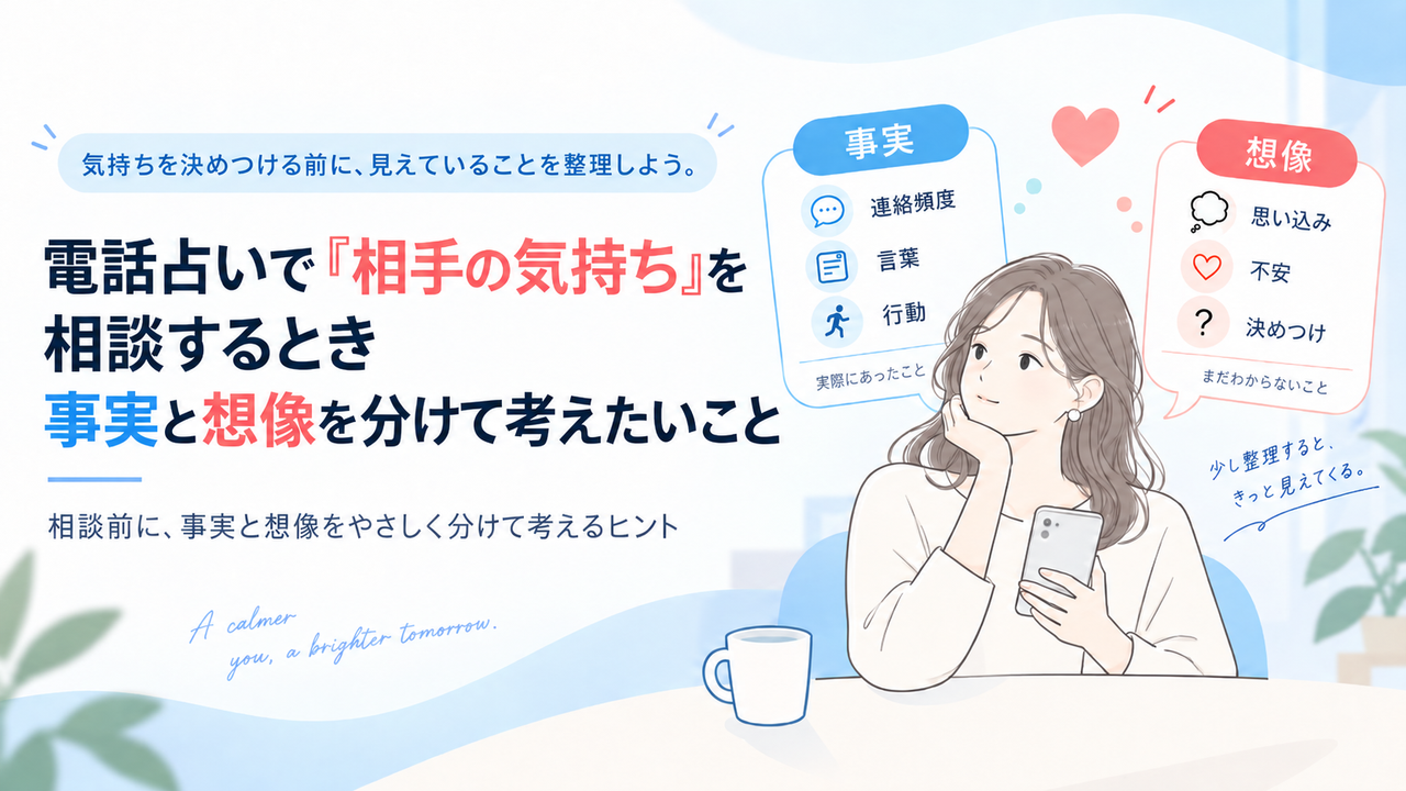 電話占いで「相手の気持ち」を相談するとき｜事実と想像を分けて考えたいこと