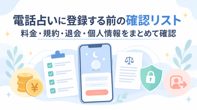 電話占いに登録する前の確認リスト｜料金・規約・退会・個人情報をまとめて確認