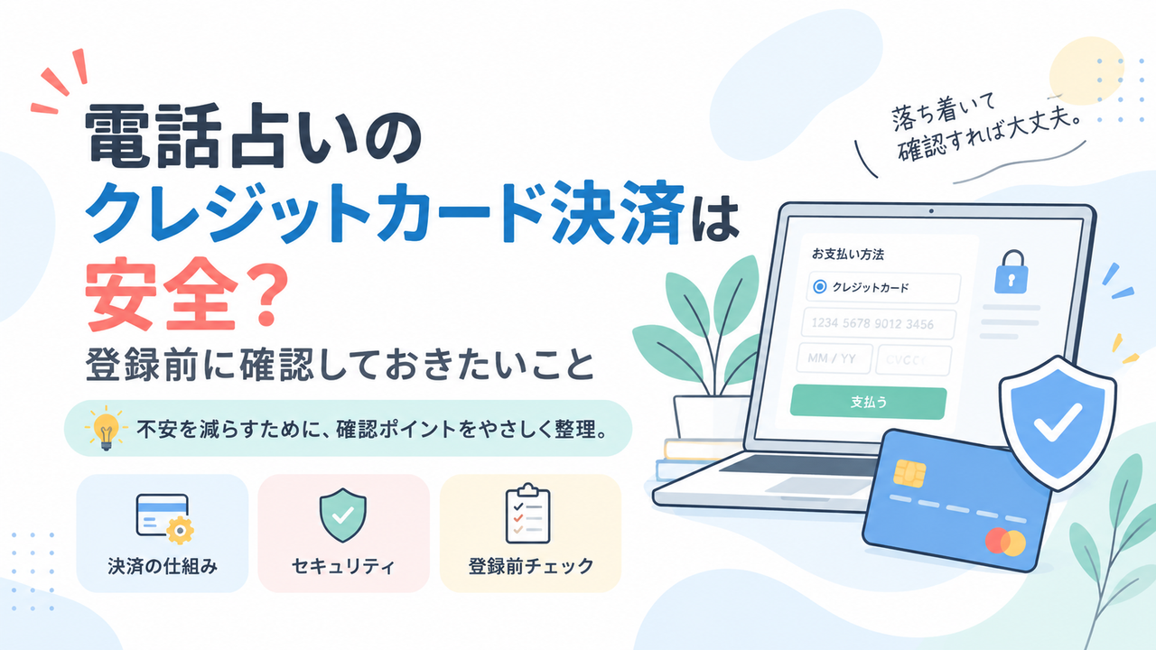 電話占いのクレジットカード決済は安全？登録前に確認しておきたいこと