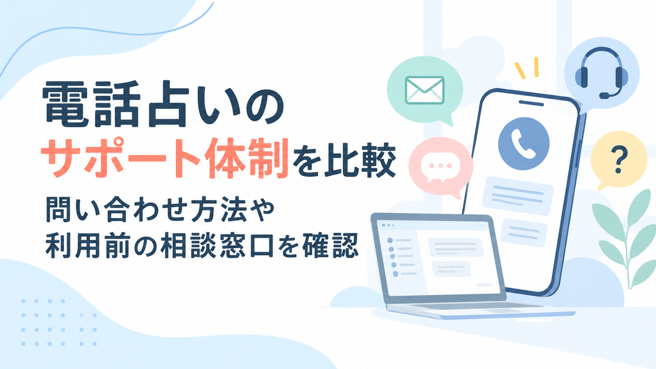 電話占いのサポート体制を比較｜問い合わせ方法や利用前の相談窓口を確認