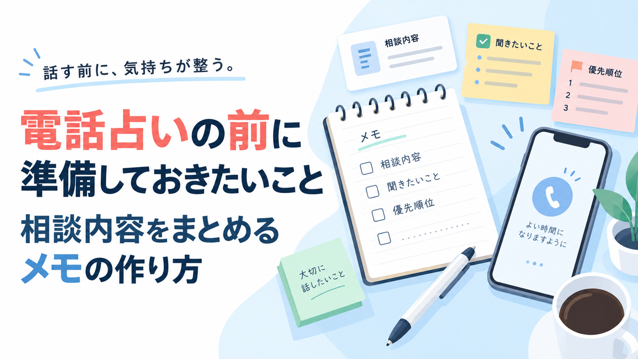 電話占いの前に準備しておきたいこと｜相談内容をまとめるメモの作り方