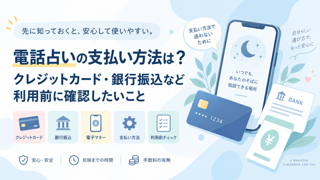 電話占いの支払い方法は？クレジットカード・銀行振込など利用前に確認したいこと