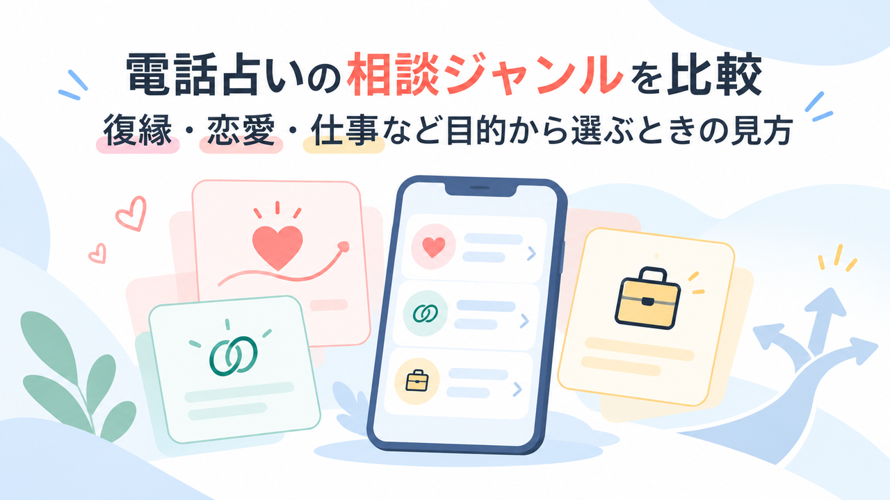 電話占いの相談ジャンルを比較｜復縁・恋愛・仕事など目的から選ぶときの見方