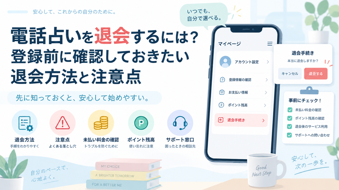 電話占いを退会するには？登録前に確認しておきたい退会方法と注意点