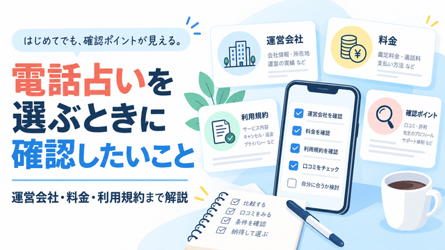 電話占いを選ぶときに確認したいこと｜運営会社・料金・利用規約まで解説