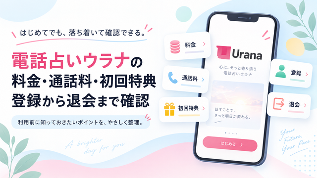 電話占いウラナの料金・通話料・初回特典｜登録から退会まで確認