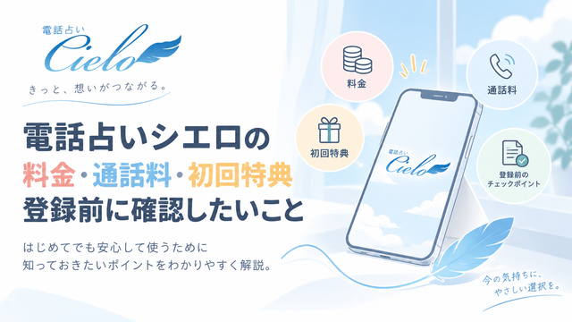 電話占いシエロの料金・通話料・初回特典｜登録前に確認したいこと