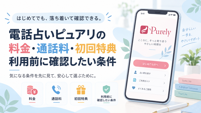 電話占いピュアリの料金・通話料・初回特典｜利用前に確認したい条件