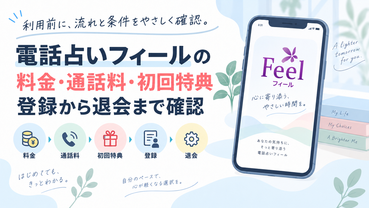 電話占いフィールの料金・通話料・初回特典｜登録から退会まで確認