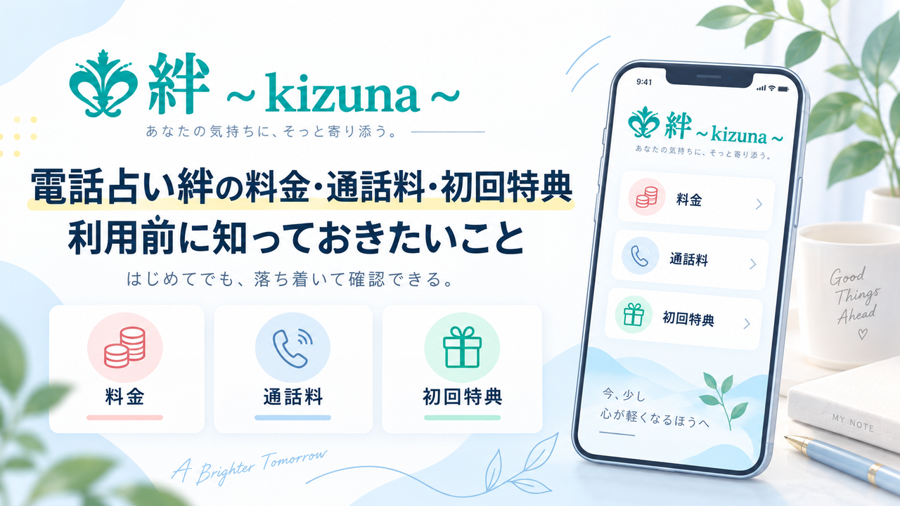 電話占い絆の料金・通話料・初回特典｜利用前に知っておきたいこと